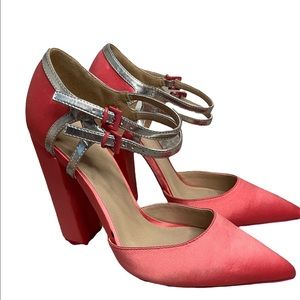 ASOS | Barbie Pink Heels w/ Silver Strap | Size 7